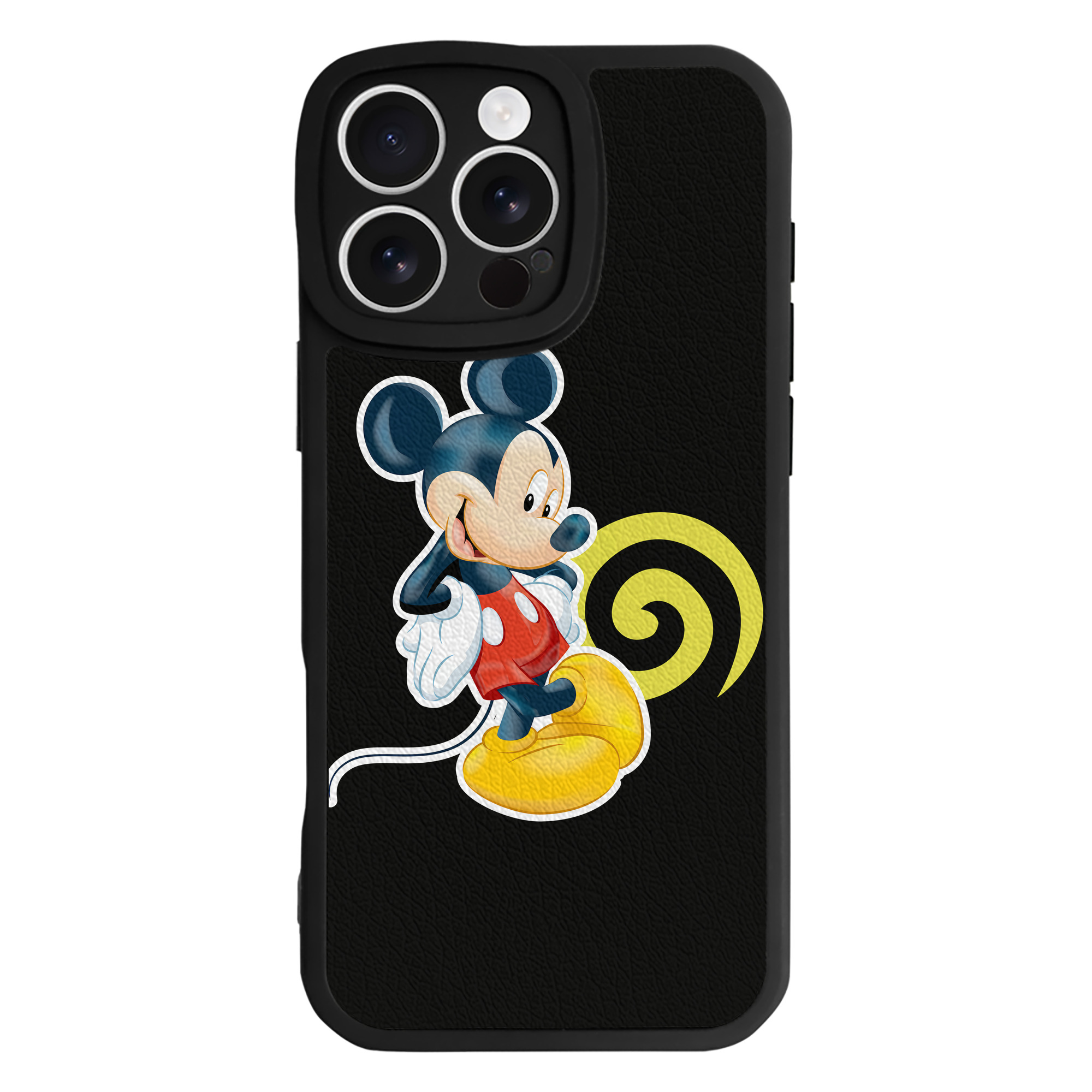 （画像用） ミッキーマウス Mickey Mouse 【iPhone 16シリーズ対応】シリコンスマホケース（レザー調） 材質：シリコン